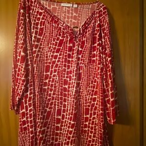 Gorgeous like new Susan Graver asymmetrical neckline tunic length 2xl!